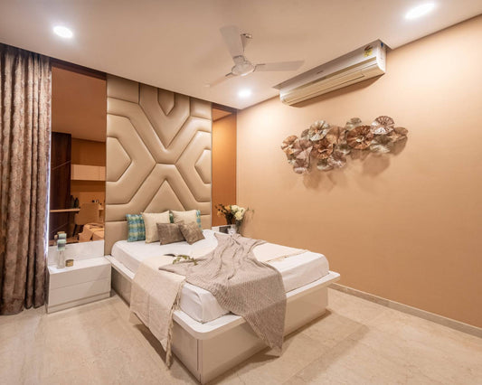 BHS Interio Contemporary Bedroom Wall Paneling With Cushioning And Tinted Mirror