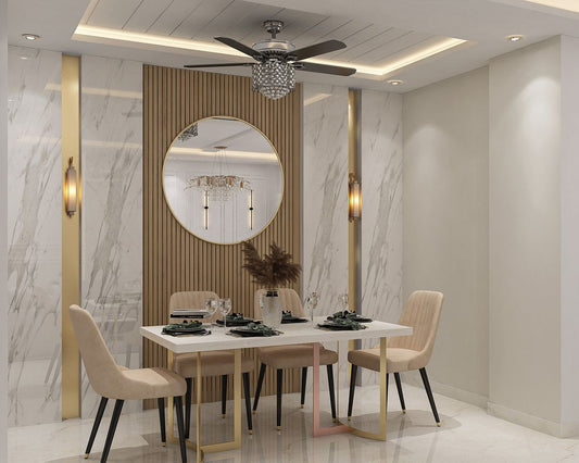 BHS Interio Modern Dining Room Wall Paneling with Louvers & Laminate