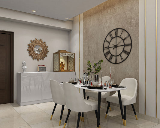 BHS Interio Modern Dining Room Wall Paneling with Wallpaper