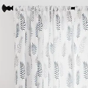 BHS interio Premium Customized Printed Blackout Curtain with Lining for Doors & Windows, White & Black