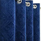 BHS interio Premium Customized Printed Blackout Curtain with Lining for Doors & Windows, Dark Blue