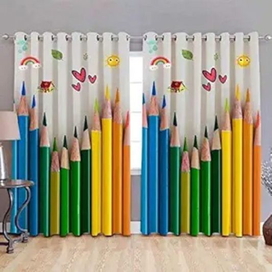 BHS interio Premium Customized Printed Blackout Curtain with Lining for Doors & Windows, Multi