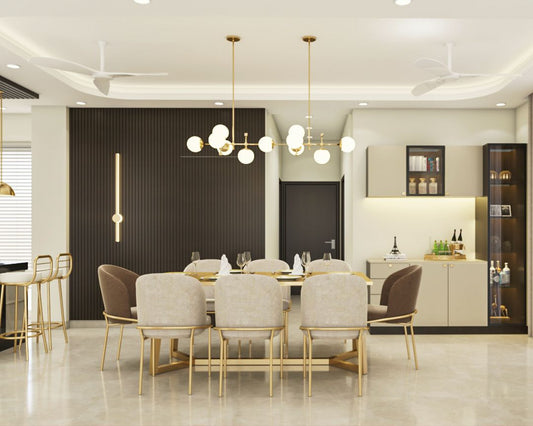 BHS Interio Contemporary Dining Room Wall Paneling with Louvers