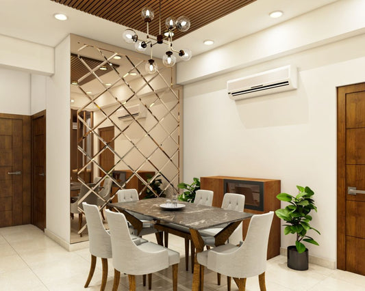 BHS Interio Contemporary Dining Room Wall Paneling with Mosaic Mirror