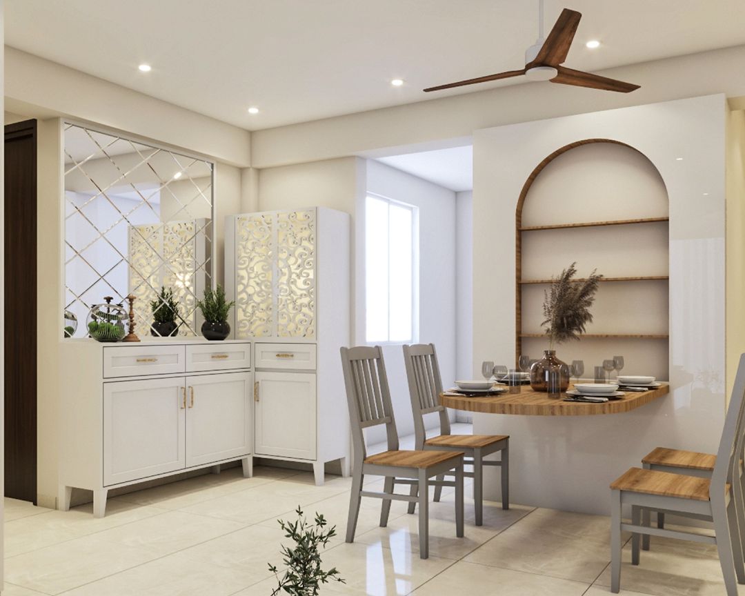 BHS Interio Contemporary Dining Room Wall Paneling with Wall Trims & Mosaic Mirror