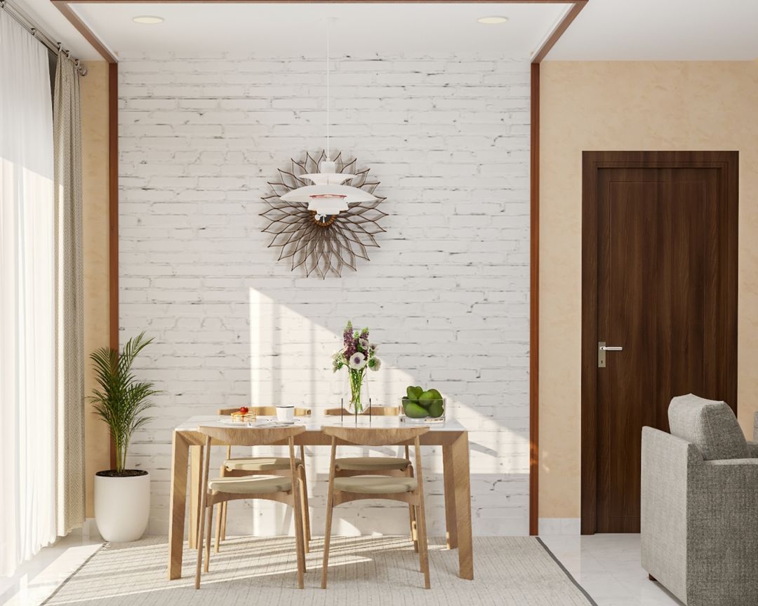 BHS interio Scandinavian Dining Room Wall Paneling with Wall Trims & Wallpaper