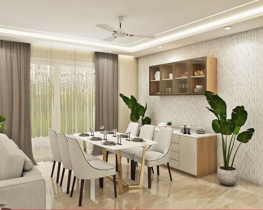 BHS Interio Contemporary Dining Room Wall Paneling with Louvers