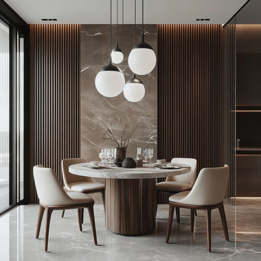 BHS Interio Contemporary Dining Room Wall Paneling with Louvers & Laminate