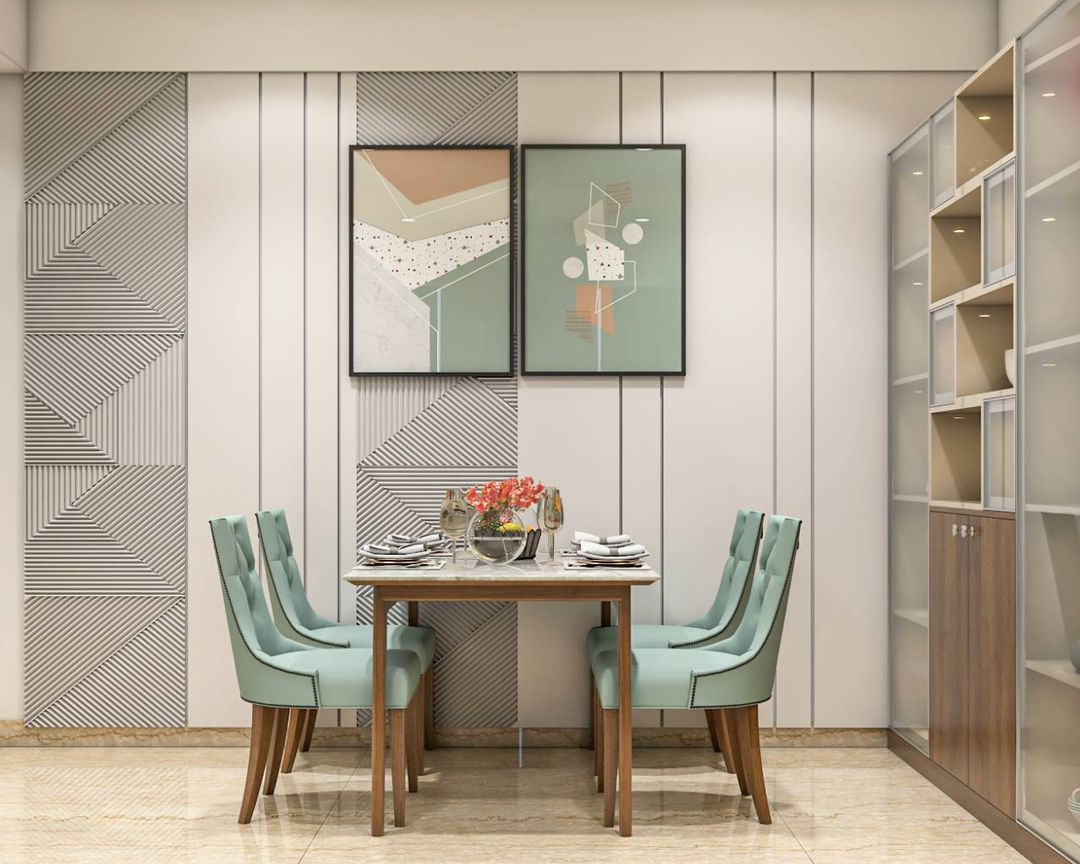 BHS Interio Modern Dining Room Wall Paneling with Pvc Hard Panel & Wall Arts
