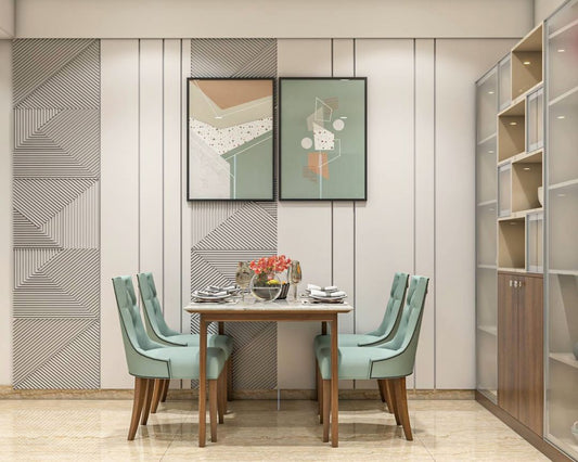 BHS Interio Modern Dining Room Wall Paneling with Pvc Hard Panel & Wall Arts