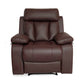 Eezy Leatherette Two Seater Manual Recliner in Brown Colour