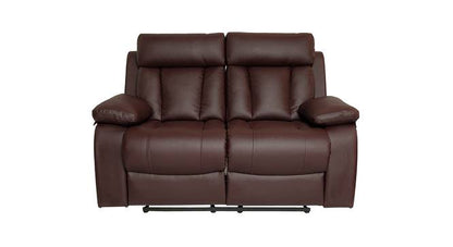 Eezy Leatherette Two Seater Manual Recliner in Brown Colour