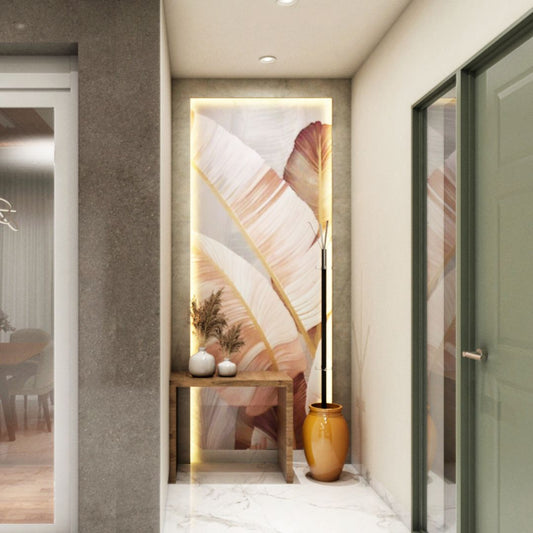 BHS Interio Tropical Foyer Wall Paneling With Wallpaper