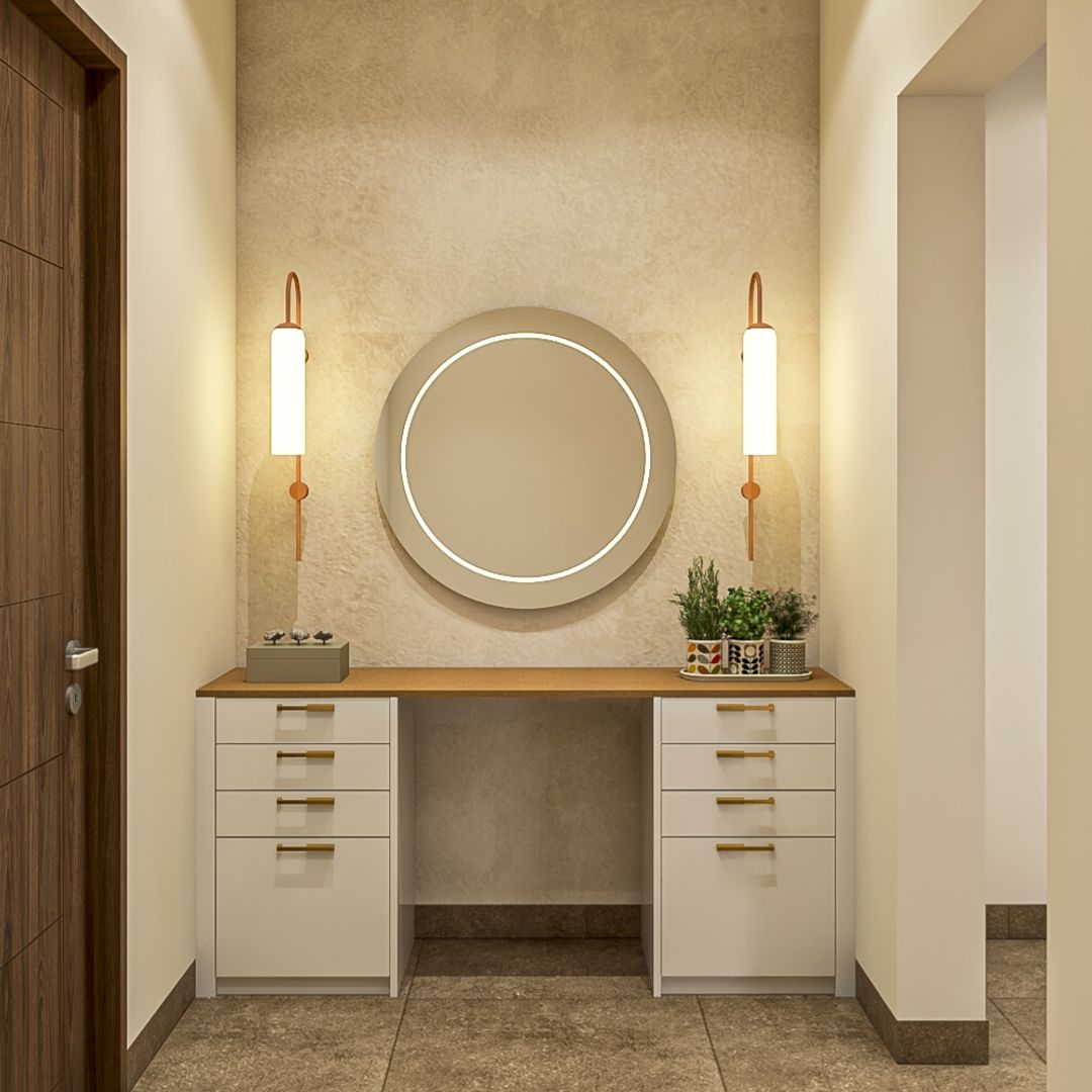 BHS Interio Contemporary Foyer Wall Paneling With Wallpaper