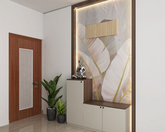 BHS Interio Modern Foyer Wall Paneling With Wallpaper