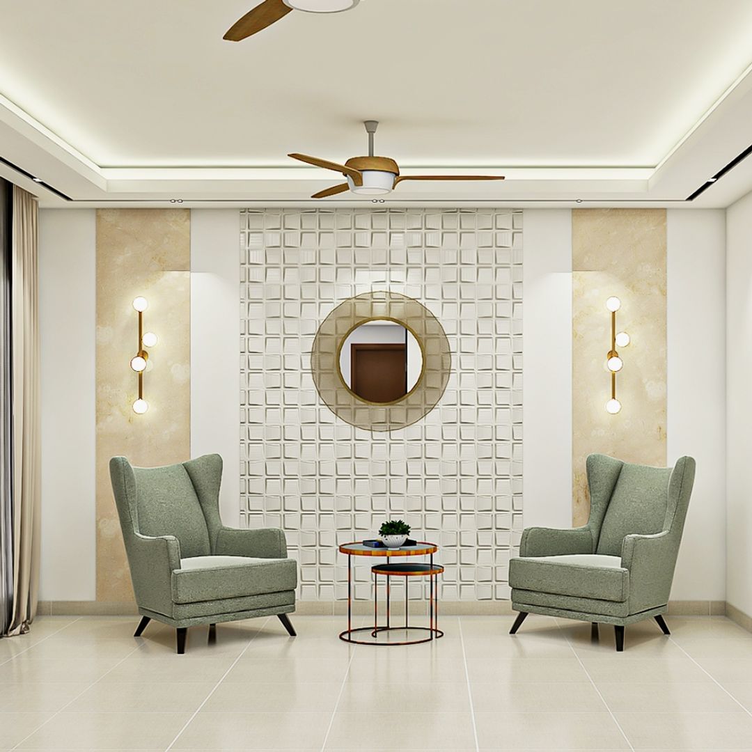 BHS Interio Contemporary Foyer Wall Paneling With Wallpaper & Pvc Hard Panel