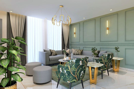 BHS Interio Contemporary Living Room Wall Paneling with Wall Trims