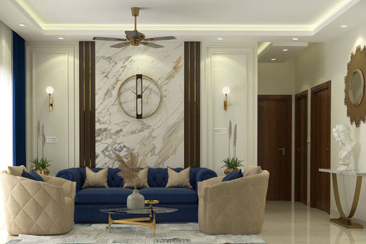 BHS Interio Contemporary Living Room Wall Paneling with Wall Trims & Laminate