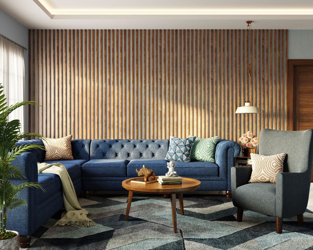BHS Interio Modern Living Room Wall Paneling with Louvers