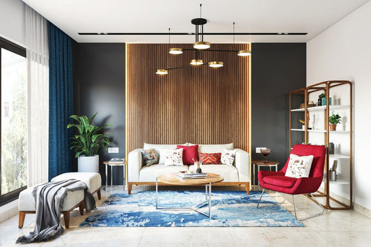 BHS Interio Contemporary Living Room Wall Paneling with Louvers & Laminate