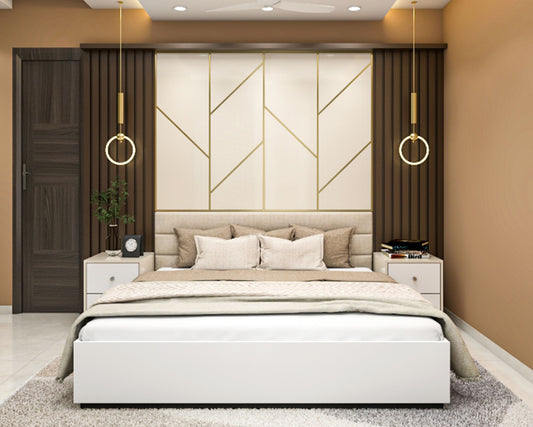 BHS Interio Contemporary Master Bedroom Wall Paneling With Louvers And Cushioning