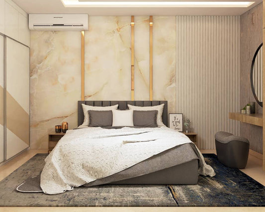 BHS Interio Contemporary Master Bedroom Wall Paneling With UV sheet And Louvers