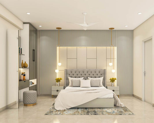 BHS Interio Contemporary Master Bedroom Wall Paneling With Louvers