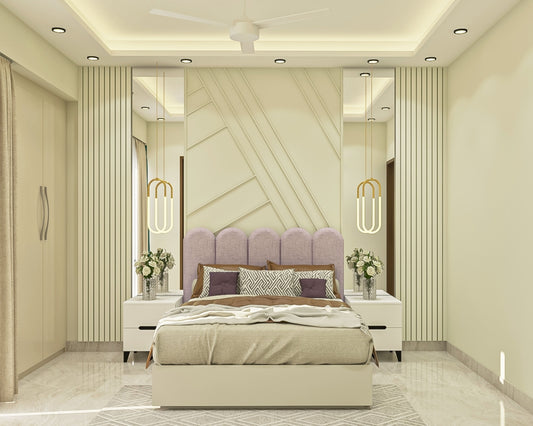 BHS Interio Contemporary Master Bedroom Wall Paneling With Wall Trims And Acrylic Mirror Panels