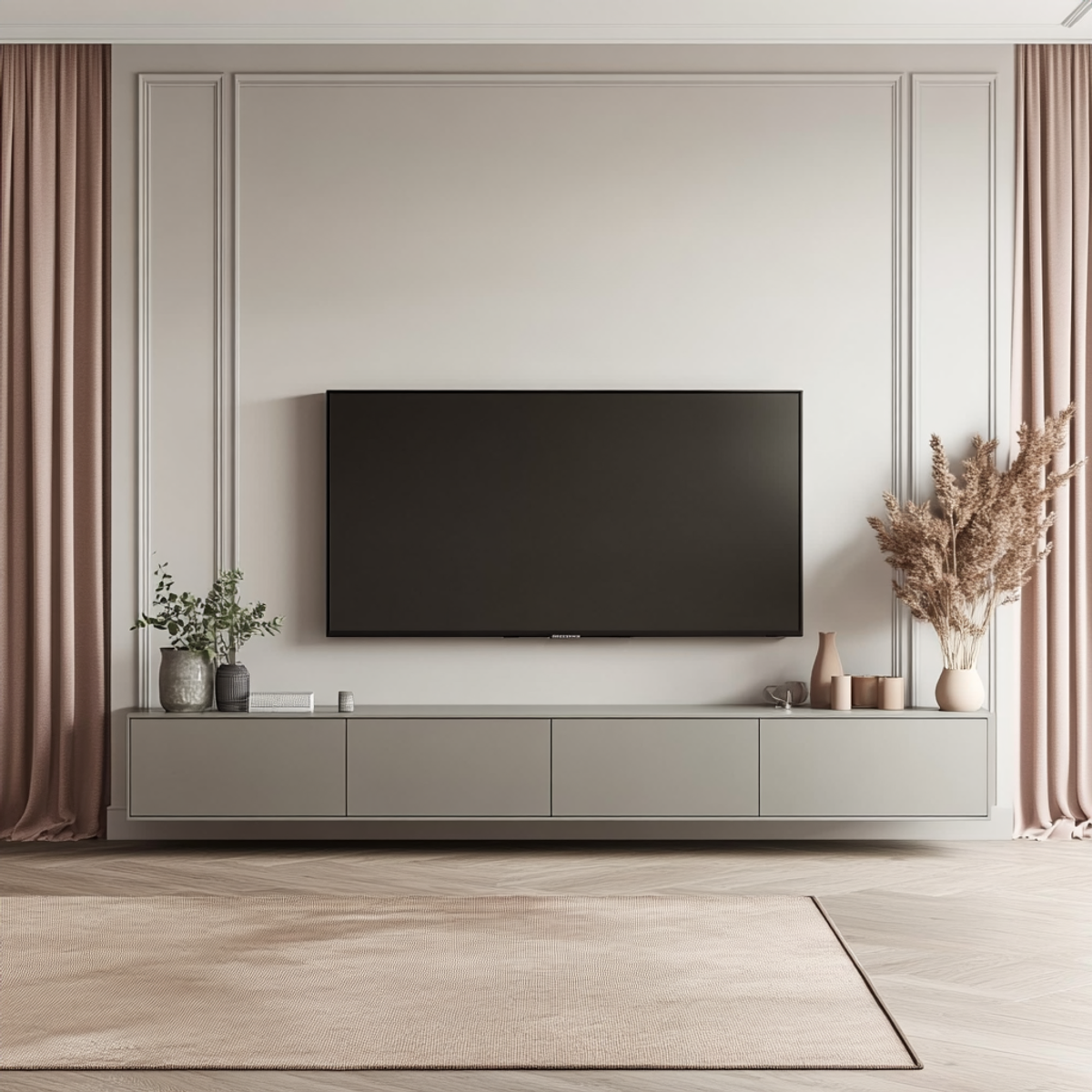 BHS Interio Classic TV Unit Wall Paneling with Wall Trims