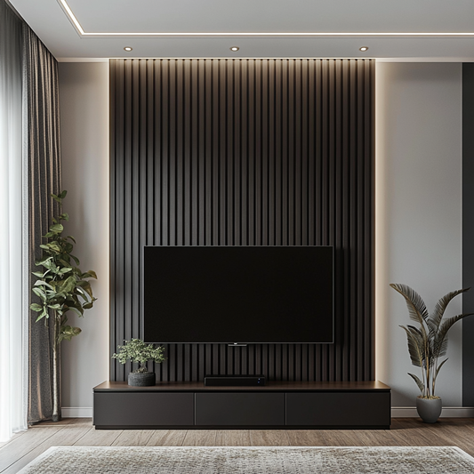 BHS Interio Modern TV Unit Wall Paneling with Louvers
