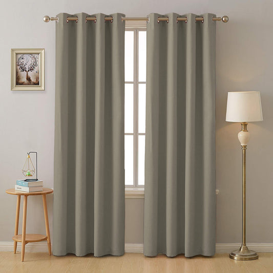 BHS interio Premium Customized Plain Blackout Curtain with Lining for Doors & Windows, Grey