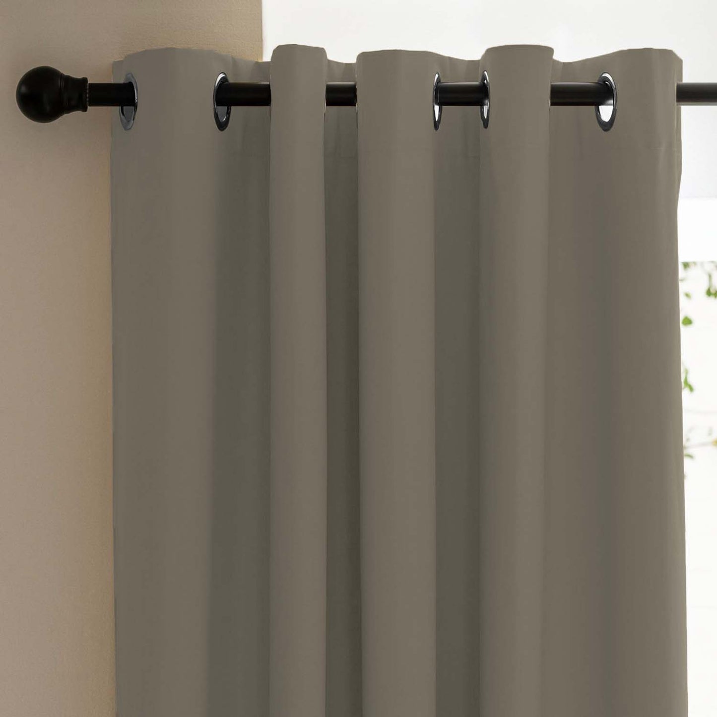 BHS interio Premium Customized Plain Blackout Curtain with Lining for Doors & Windows, Grey