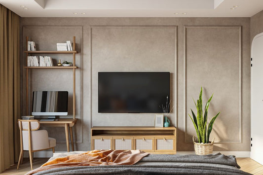 BHS Interio Contemporary Tv Unit Wall Paneling With Wall Trims