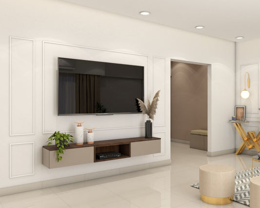 BHS Interio Contemporary Tv Unit Wall Paneling With Wall Trims