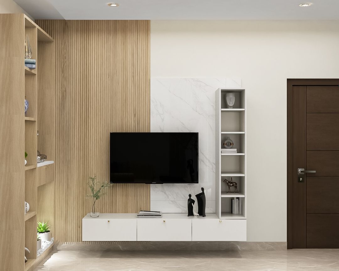 BHS Interio Classic TV Unit Wall Paneling with Laminate & Louvers