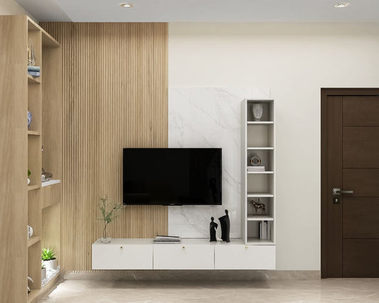 BHS Interio Classic TV Unit Wall Paneling with Laminate & Louvers