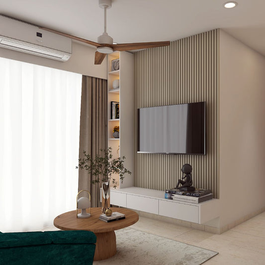 BHS Interio Contemporary Tv Unit Wall Paneling With Louvers