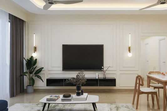 BHS Interio Contemporary TV Unit Wall Paneling with Wall Trims