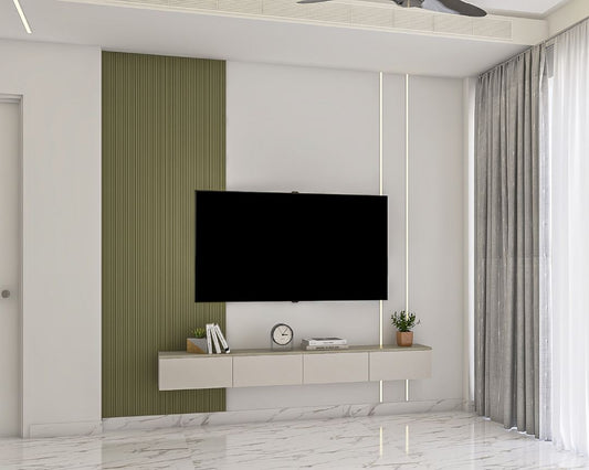 BHS Interio Minimal TV Unit Wall Paneling with Louvers