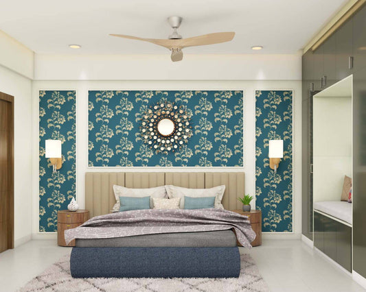 BHS Interio Contemporary Master Bedroom Wall Paneling With Wall Trims And Wallpaper