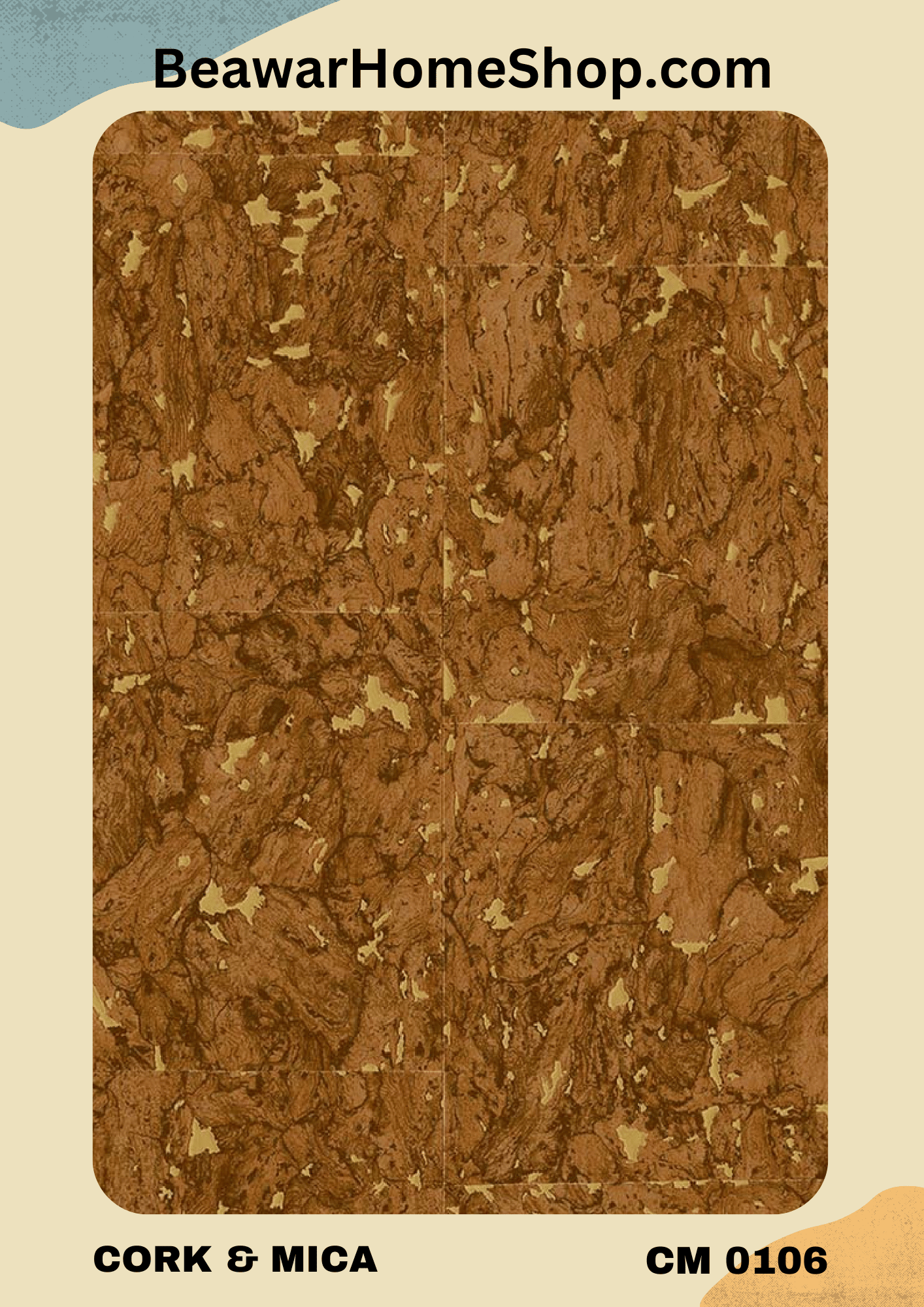 DC Cork & Mica Effect Wallpaper CM 0104-06